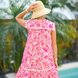 Alia Sailor Collar Ruffle Dress - Pink