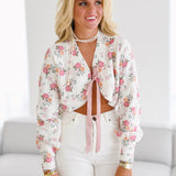 Molly Top - White/Multi Floral