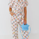 Nora Printed Twill Jumpsuit-Off White/Multi
