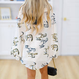 Adilyn Horse Print Blouse - Ivory