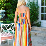 Randi Maxi Skirt Set - Striped Multi