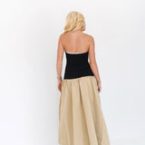 Dorie Colorblock Tube Dress - Black/Beige