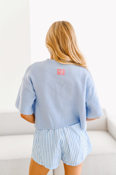 Taryn Cozy Half Cardigan-Baby Blue