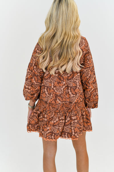 Tomma Mini Dress - Brown Multi