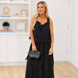 Maggie Eyelet Lace Skirt Set - Black