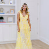 Addi Ruffle A-Line Dress - Yellow