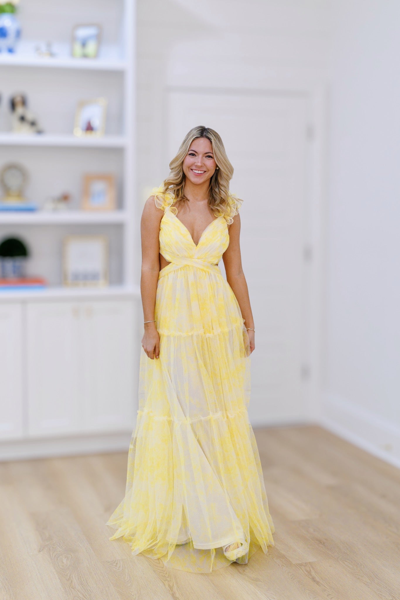 Addi Ruffle A-Line Dress - Yellow