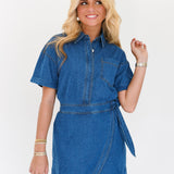 Cheyenne Denim Mini Dress - Indigo Denim