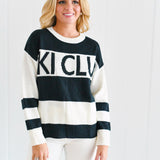 Ski Club Sweater - White-Black