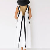 Ember Color Block Maxi Dress - White/Black