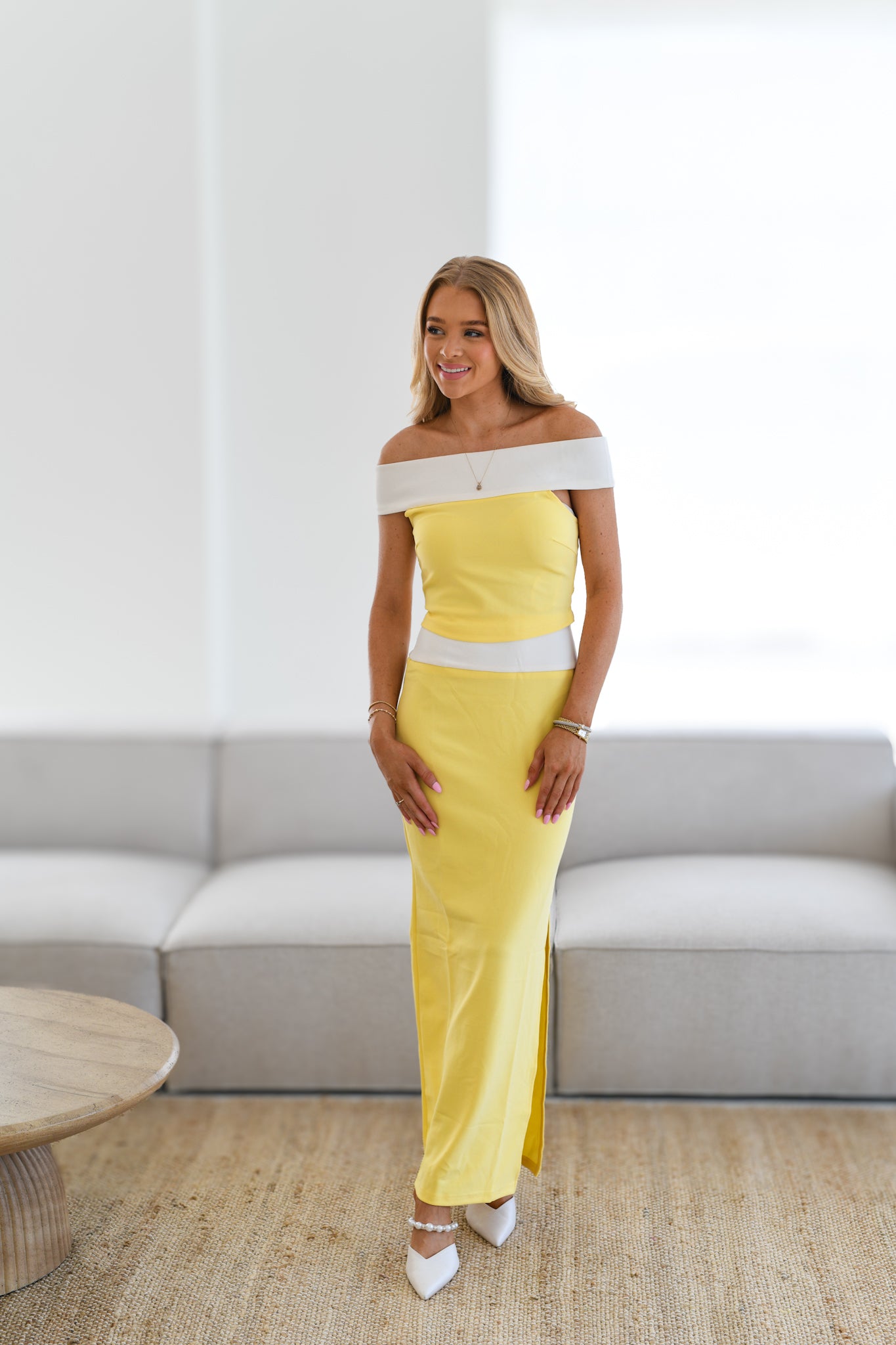 Indie Contrast Two Piece Set-Lemon