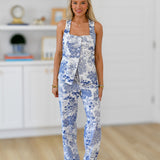 River Button Down Top - White Blue