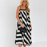 Haylie Striped Flowy Maxi Dress - Cream