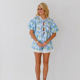 Lana Eyelet Ruffle Shorts - Lt.Blue