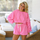Eden Bubble Hem Shorts - Pink