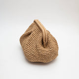 Bila Hinge Straw Clutch Bag - Ivory