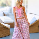 Bailey Floral Ruffle Skirt Top Set - Pink