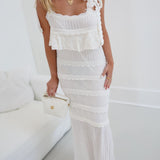 Jaden Pointelle Knit Maxi Dress - Off White