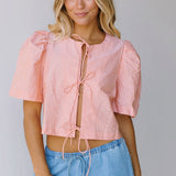 Lori Puff Sleeve Top - Orange