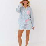 Trinity Cotton Poplin Shorts - Pink/Blue Floral