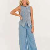 Shannon Wide Leg Jeans - Denim Blue
