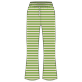 Fancy Striped Button Pants - Palm/Cream