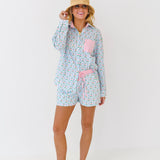 Trinity Cotton Poplin Shorts - Pink/Blue Floral