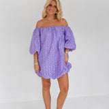 Lola Strapless Bubble Mini Dress - Purple