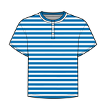 Fancy Buttoned Striped Short Sleeve Top