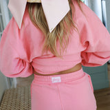 Fancy Fleece Lined Mini Shorts - Hibiscus