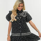 Sandi Ruffle Mini Dress - Black