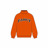 Fancy Oversized Fleece Lined Mockneck - Orange/Navy