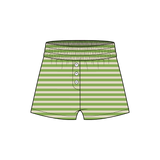 Fancy Striped Button Shorts - Palm/Cream