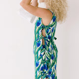 Taylor Side Bow Maxi Set - Green/Blue