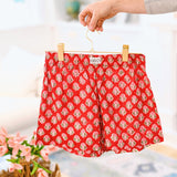 Millie Boxer Shorts - Cherry Red Block Print