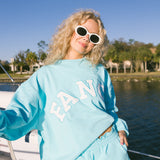 Breakers Oversized Lightweight Mockneck - Ocean Teal
