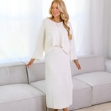 Lakin Sweater Skirt Set - Cream