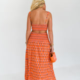 Ivy Maxi Skirt Set - Orange Blockprint