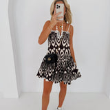 Kaylor Sweetheart Dress - Dark Brown/White