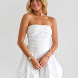 Kendall Mini Bubble Hem Dress - Off White
