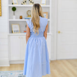Sophie Zipper Midi Dress - Baby Blue