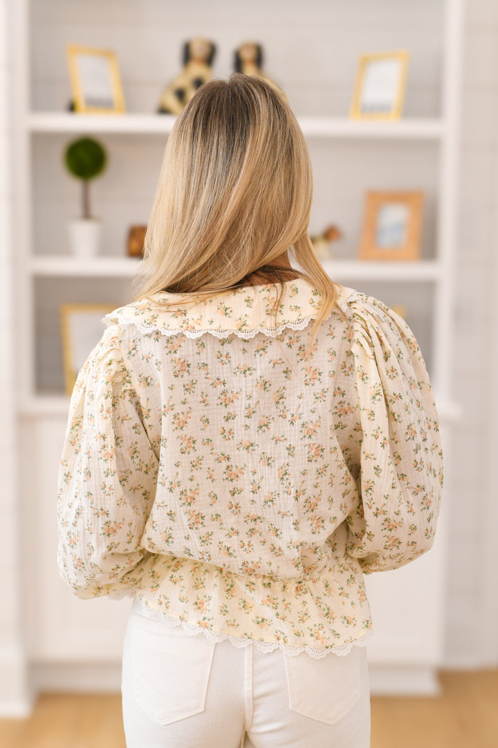 Maggie Puff Sleeve Top - Cream