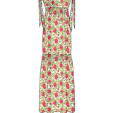 Taylor Strapless Midi Dress - White/Pink/Green