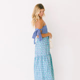 Maggie Strapless Midi Dress - Blue