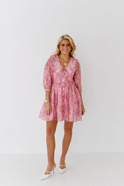 Elora Floral Dress - Pink