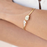 Golden Nautilus Shell Cuff Bracelet: 18k Gold Plated / One Size