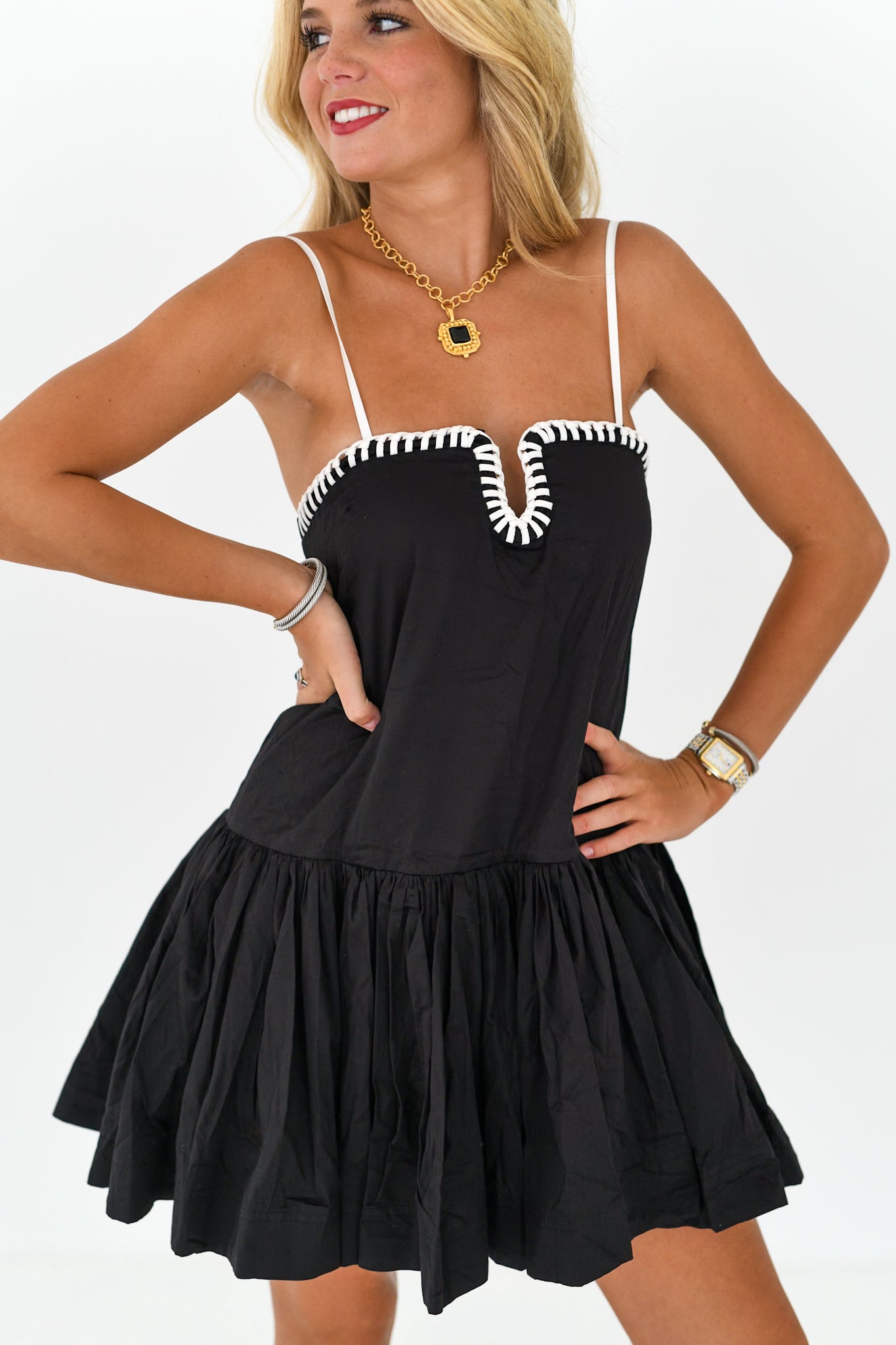 Kylie Sweetheart Dress - Black