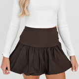 Maicie Bubble Mini Skirt - Brown