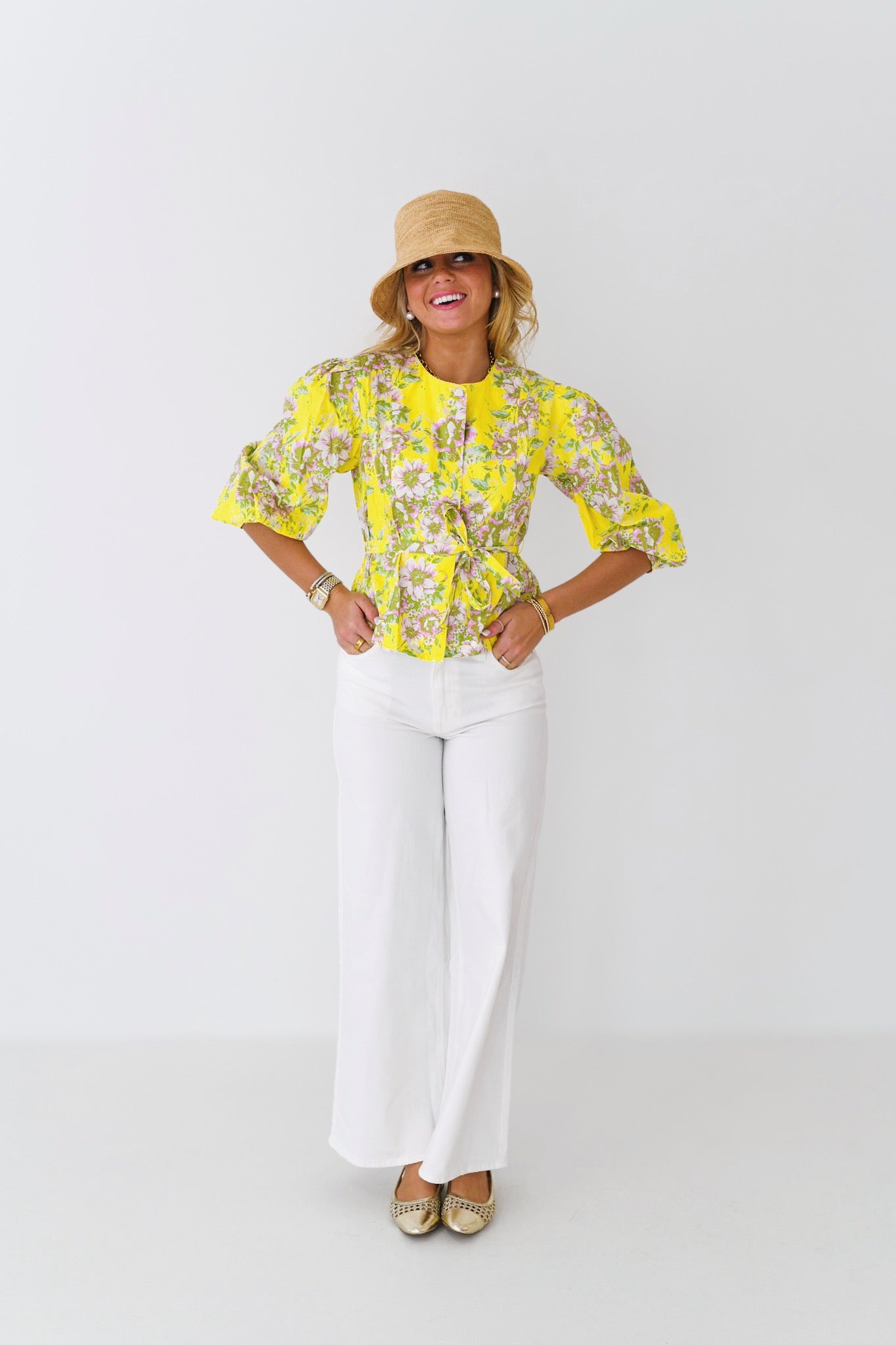 Nova Floral Shirt - Yellow/Pink