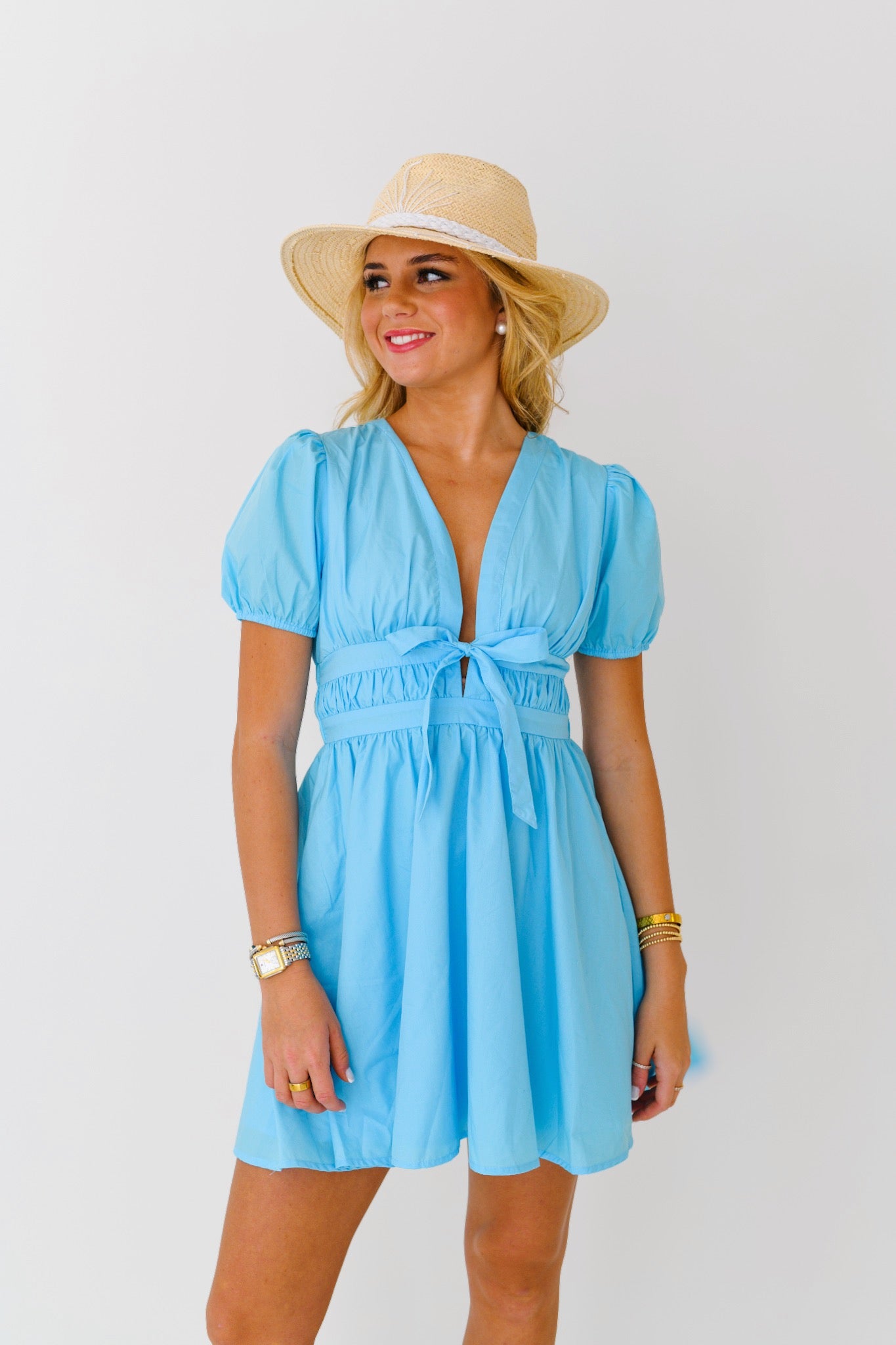 Liona Mini Dress - Sky Blue